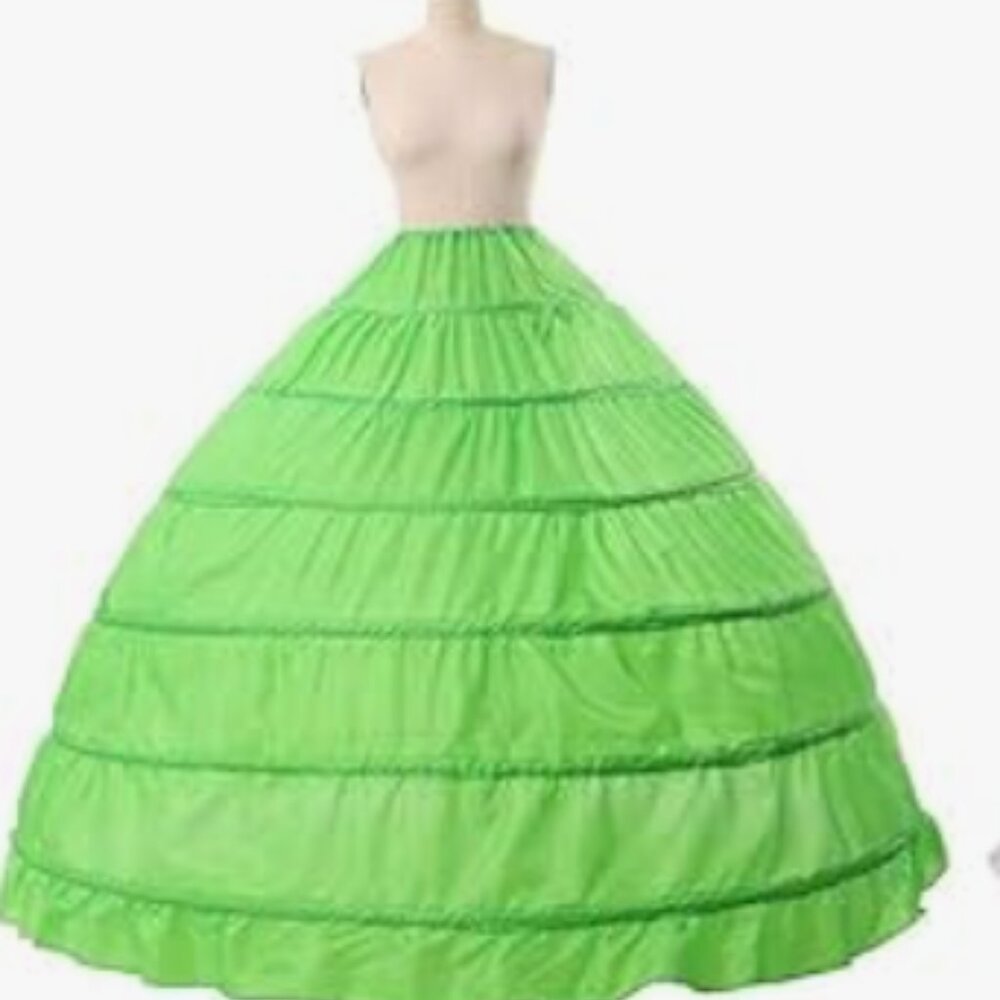 GREEN MISSYDRESS Full A-line 6 Hoop Floor-length Bridal Dress Gown Slip Petticoa